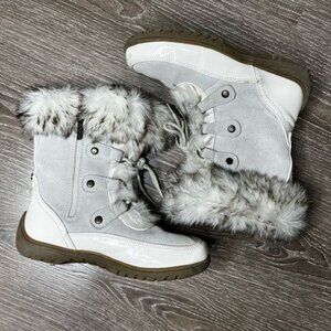 Sporto Minor Women's Fur Boots - Gardenia Grey White (Size 7M)